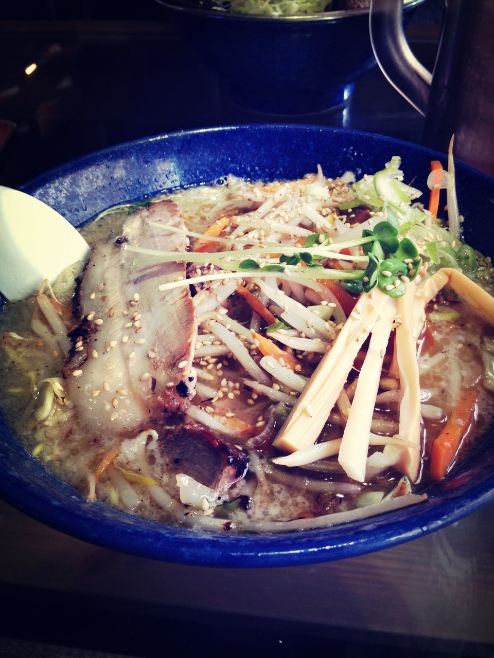 food and drink, food, freshness, indoors, ready-to-eat, meal, healthy eating, meat, close-up, bowl, seafood, serving size, cooked, still life, plate, indulgence, noodles, high angle view, vegetable, soup