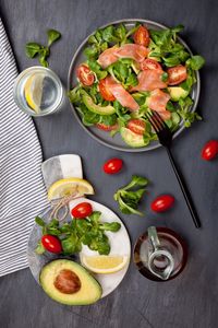 Close-up of salad served on plate