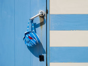 Close-up of blue door