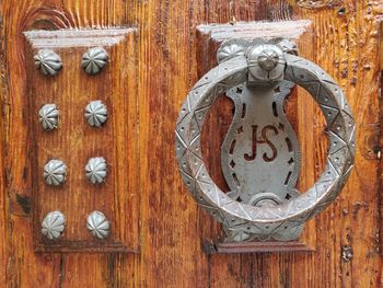 Close-up of door knocker