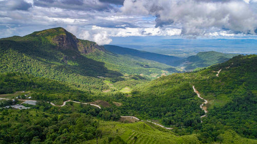 Scenic view of mountains against sky