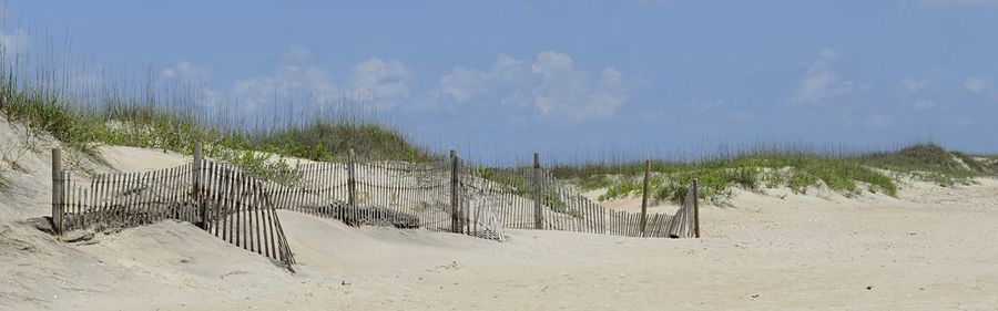 Panoramic view of beach against sky