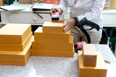 Man working in box