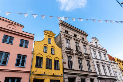 Colorful old gable houses in historic centre of lubeck, germany.