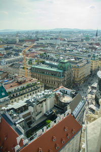 High angle view of townscape against sky