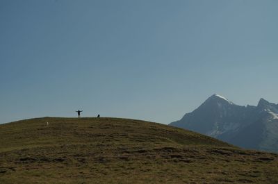 Scenic view of mountain against clear sky