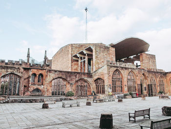 Exterior of historic building against sky