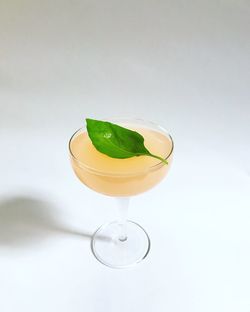 Close-up of drink against white background