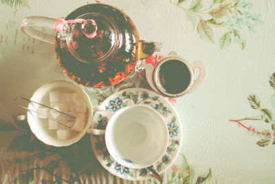 Directly above shot of tea on table