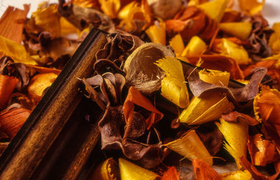 Close-up of wood shavings