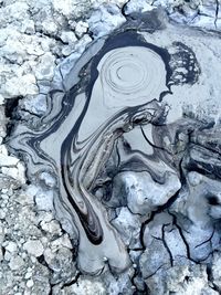 Full frame shot of frozen water