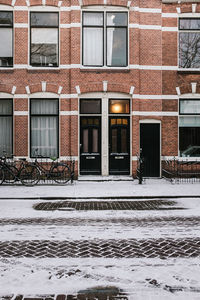 View of city street during winter