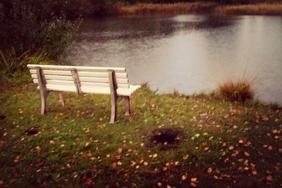 Empty bench in park