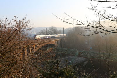 Panoramic view of train against sky