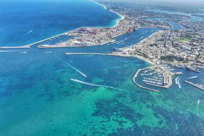 Aerial view of bay