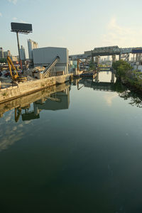 Reflection of built structures in water