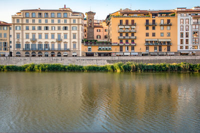 View of residential area of the city at the bank of river arno.