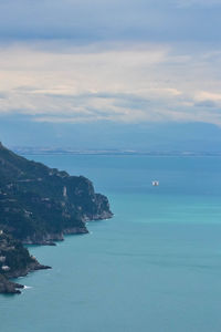 Scenic view of bay against sky