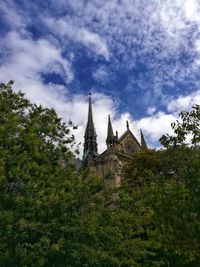 Low angle view of trees against sky