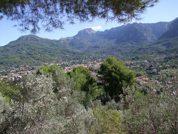 Scenic view of mountains against sky