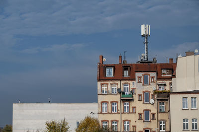 Low angle view of buildings against sky