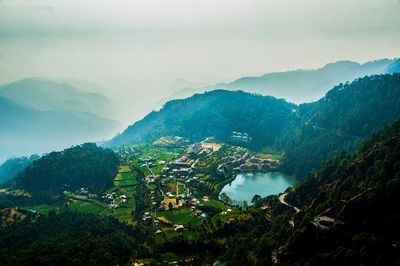 Scenic view of mountains against sky