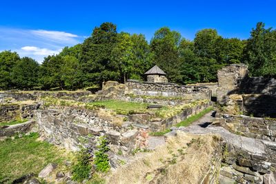 Ruins of the cistercian monastery built in 12th century on hovedoya island, oslo, norway