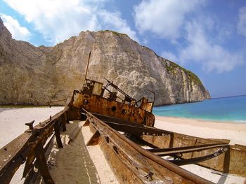 Panoramic view of beach against sky