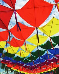 Multi colored umbrellas