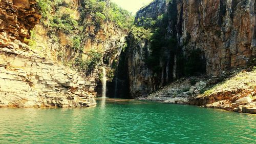 River flowing through rocks