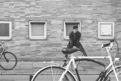 Full length of a bicycle against building in city