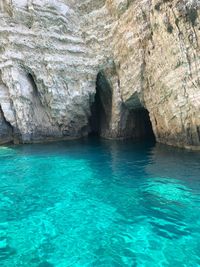 Rock formation in sea