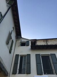 Low angle view of building against clear sky