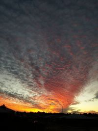 Scenic view of cloudy sky at sunset