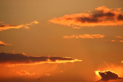 Low angle view of sky at sunset