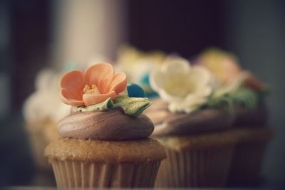 Close-up of fresh cupcakes