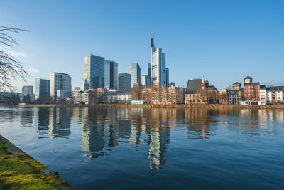 Reflection of buildings in water