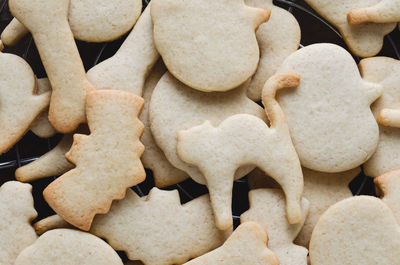 High angle view of cookies