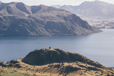 Scenic view of sea and mountains