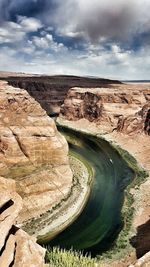 High angle view of horseshoe bend