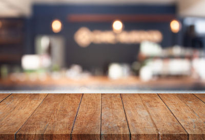 Close-up of wooden table