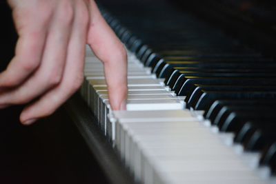 Close-up of piano keys