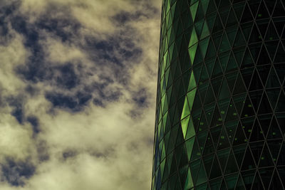 Low angle view of modern building against sky