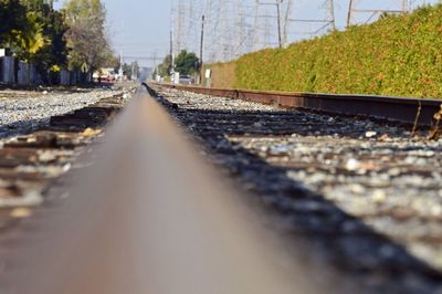 Surface level of railway tracks