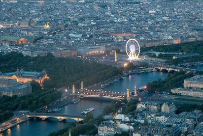 Paris high angle view of sena river