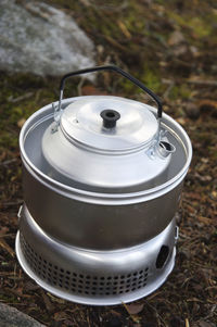 Tea kettle on camping stove