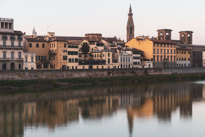 Reflection of buildings in water