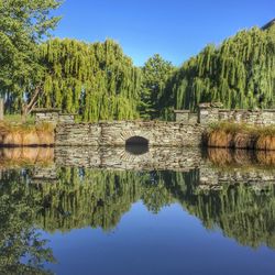 Scenic view of calm countryside lake