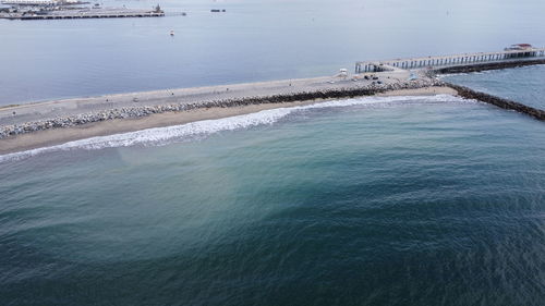 High angle view of sea