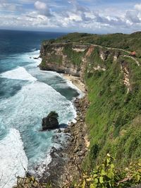 High angle view of beach